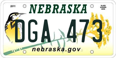 NE license plate DGA473