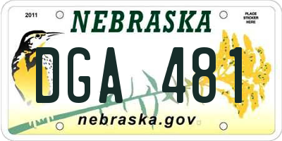 NE license plate DGA481