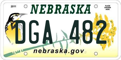 NE license plate DGA482