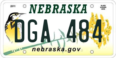 NE license plate DGA484