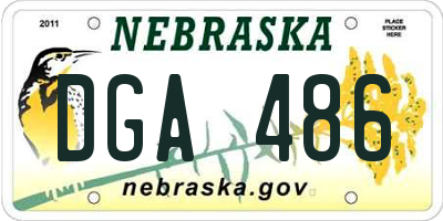 NE license plate DGA486