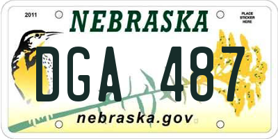 NE license plate DGA487