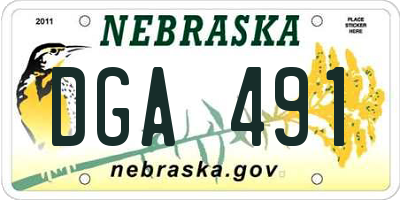 NE license plate DGA491