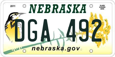 NE license plate DGA492