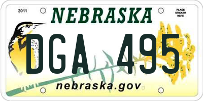 NE license plate DGA495