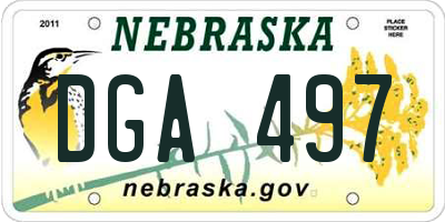 NE license plate DGA497