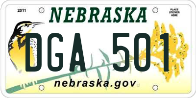 NE license plate DGA501