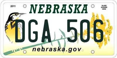 NE license plate DGA506