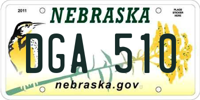 NE license plate DGA510
