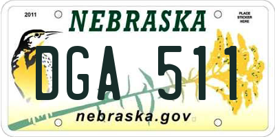 NE license plate DGA511