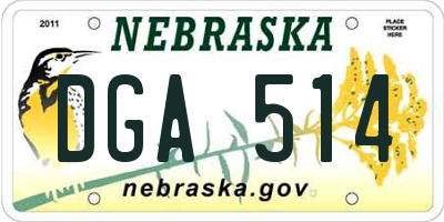 NE license plate DGA514