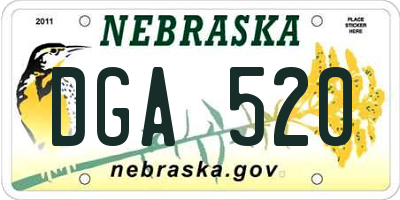 NE license plate DGA520