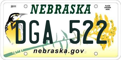 NE license plate DGA522
