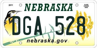 NE license plate DGA528