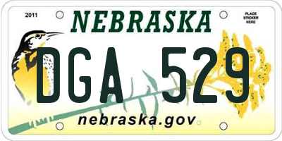 NE license plate DGA529