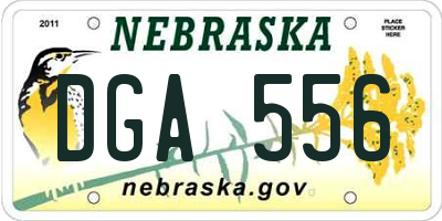 NE license plate DGA556