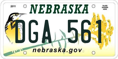 NE license plate DGA561
