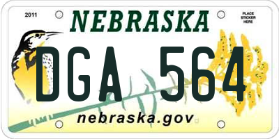 NE license plate DGA564