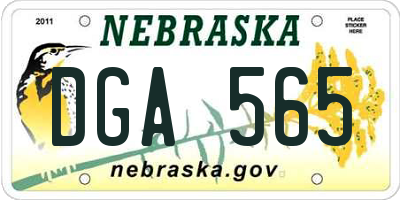 NE license plate DGA565