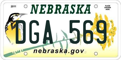NE license plate DGA569