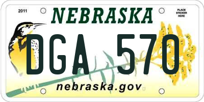 NE license plate DGA570