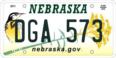 NE license plate DGA573
