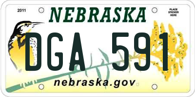 NE license plate DGA591