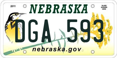 NE license plate DGA593