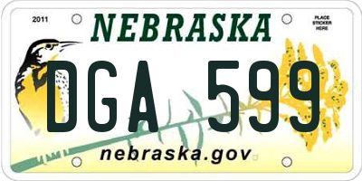 NE license plate DGA599