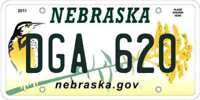 NE license plate DGA620