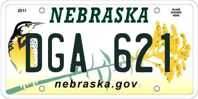 NE license plate DGA621