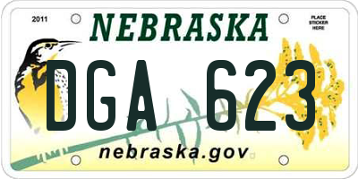 NE license plate DGA623