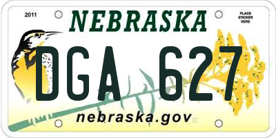 NE license plate DGA627