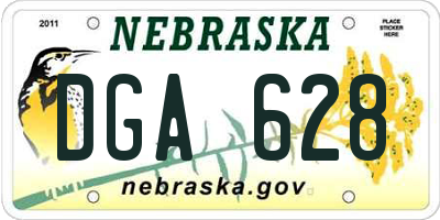 NE license plate DGA628