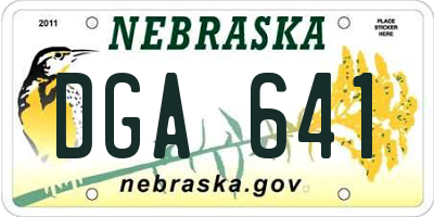 NE license plate DGA641