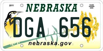 NE license plate DGA656