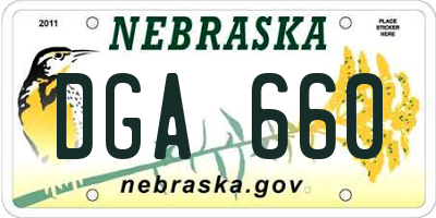NE license plate DGA660