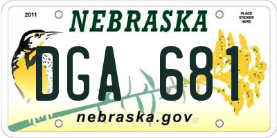 NE license plate DGA681