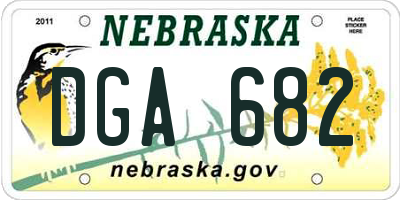 NE license plate DGA682
