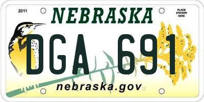NE license plate DGA691