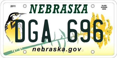 NE license plate DGA696