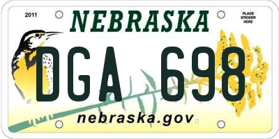 NE license plate DGA698