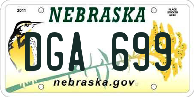 NE license plate DGA699