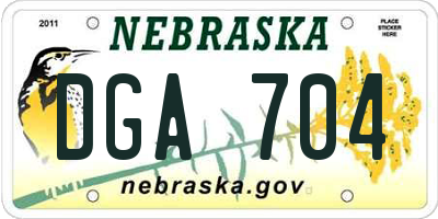NE license plate DGA704