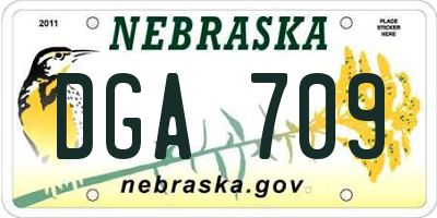 NE license plate DGA709