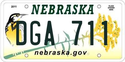 NE license plate DGA711