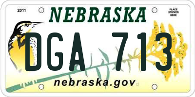 NE license plate DGA713