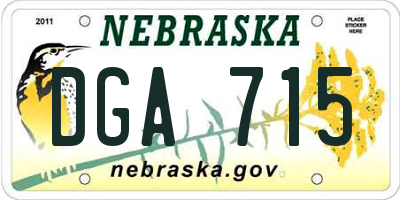 NE license plate DGA715