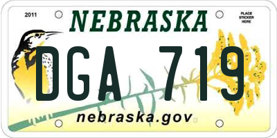 NE license plate DGA719
