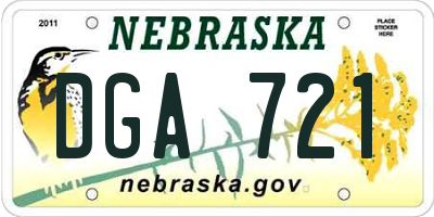 NE license plate DGA721